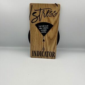 Funny Wood Stress Indicator Sign Wall Decor Hanging Chain‎ Quote Gift